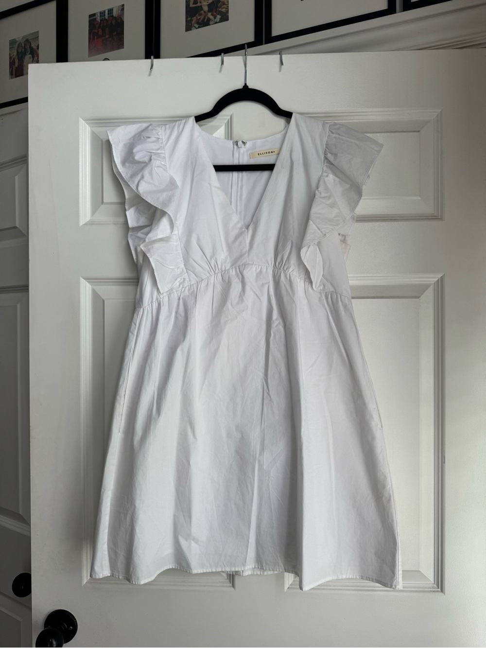 Ellison White Mini Dress with Ruffle Sleeves